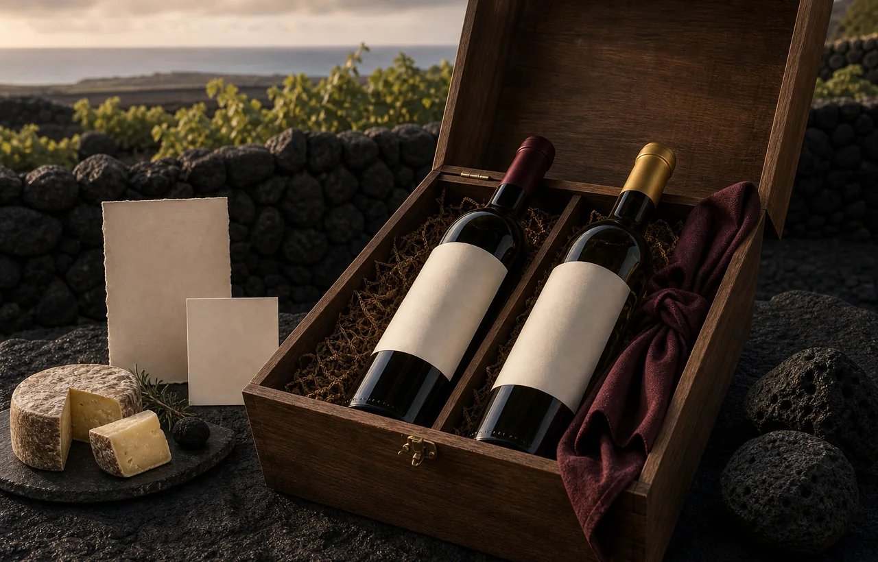 Caixa premium de vinhos açorianos